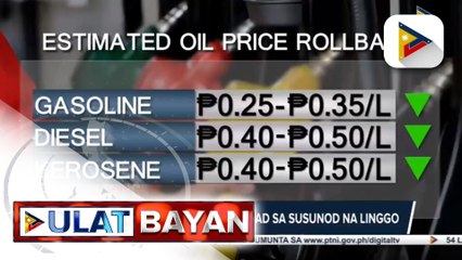 Oil price rollback, ipatutupad sa susunod na linggo