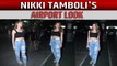 Nikki Tamboli makes heads turn in stylish outfit at Mumbai airport