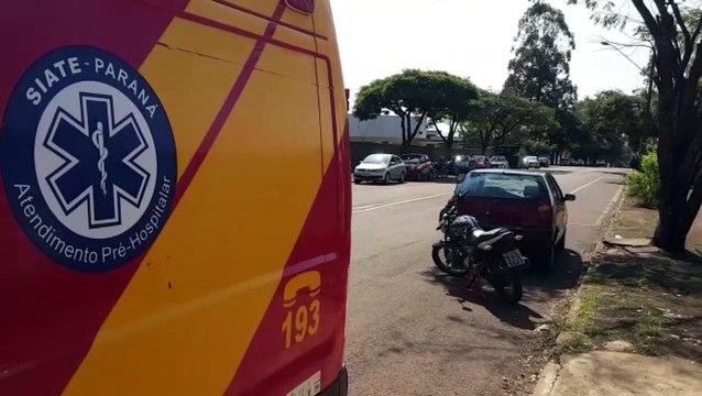 Motociclista fica ferido após colisão com automóvel na Av. Tito Muffato
