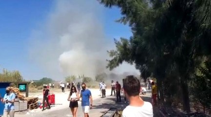 Manavgat'ta sazlık alanda yangın paniği