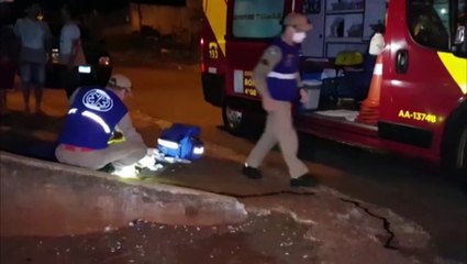 Homem sobre queda em via pública e fica ferido, no Bairro Santa Cruz