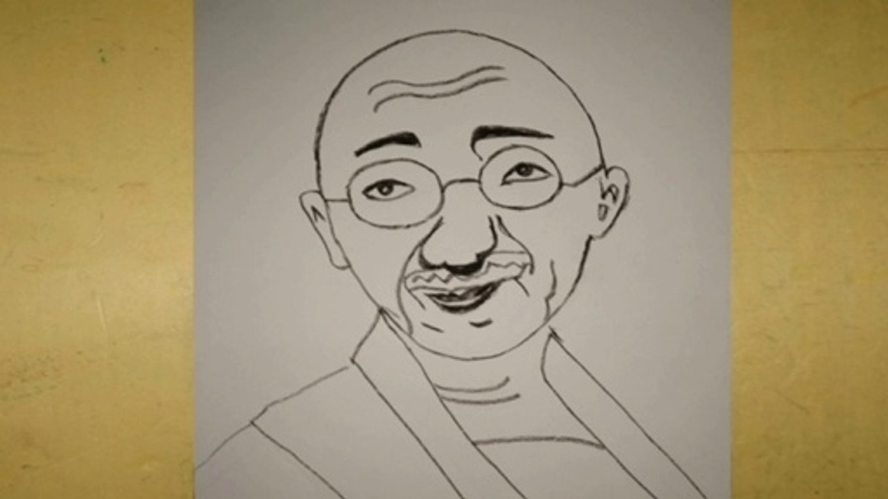 Gandhiji drawing by pencil sketch