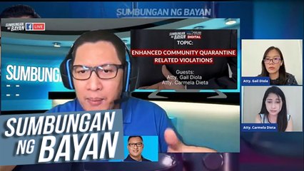 Sumbungan Ng Bayan: MGA LUMALABAS NA MENOR DE EDAD, HUHULIHIN DAW NGAYONG ECQ?