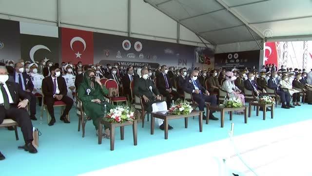 Cumhurbaşkanı Erdoğan, Pakistan MİLGEM Korvet Projesi 1'inci Gemi Denize İniş ve Açık Deniz Karakol Gemisi Projesi 1'inci Gemi Sac Kesim Töreni'nde...