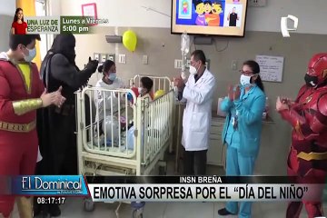 Superhéroes visitaron a menor que superó 14 cirugías en INSN Breña