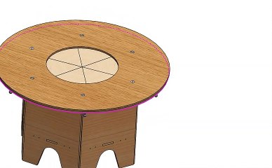 Wood Rotating Dining Table Design V1-TBRI61450776