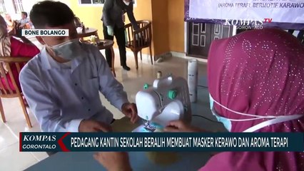 Puluhan Pedagang Kantin Sekolah Beralih Membuat Masker