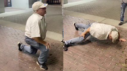 ''Easy Money!' - Elderly Man EMBARRASSES Young Fella in a Push-Up Battle'