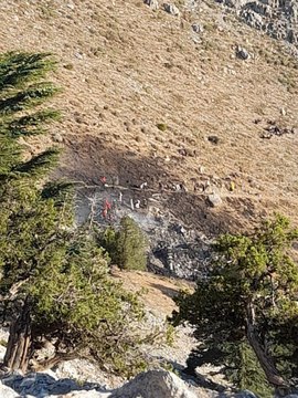 KAHRAMANMARAŞ - Düşen yangın söndürme uçağının enkazında inceleme çalışmaları sürüyor