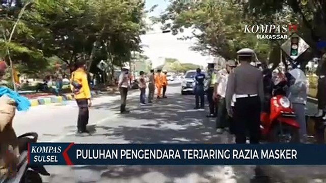 Puluhan Pengendara Terjaring Razia Masker Di Jeneponto