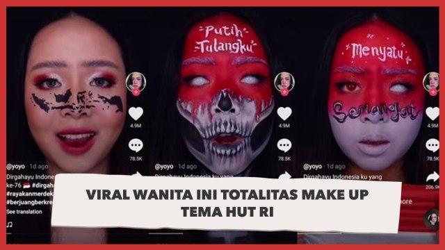 Viral, Wanita Ini Totalitas Make Up Tema HUT RI