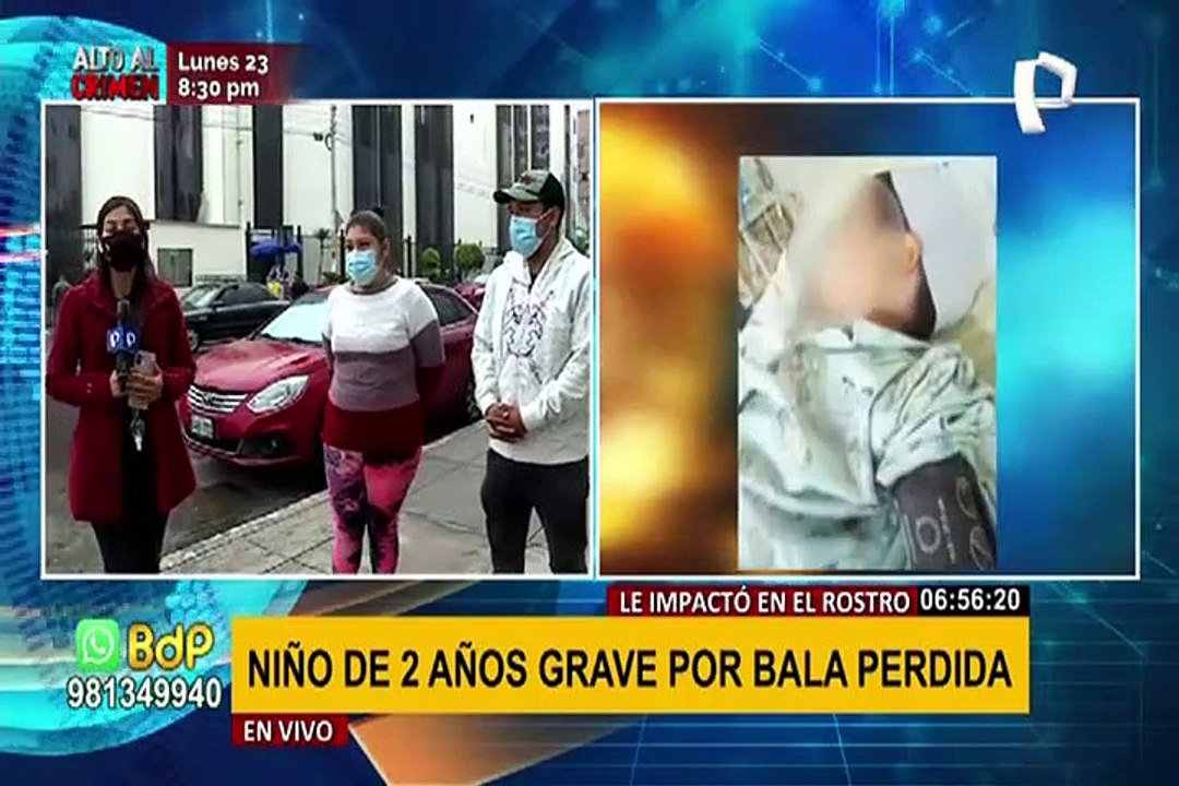 Niño de 2 años necesita ser operado luego de que bala perdida le cayera en la cabeza