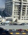 مشاهد من حريق أتى على أحد الفنادق بالعاصمة عمان