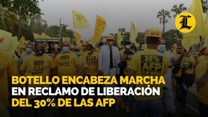 Desde la Feria hasta el malecón, Botello encabeza marcha en reclamo de liberación del 30% de las AFP