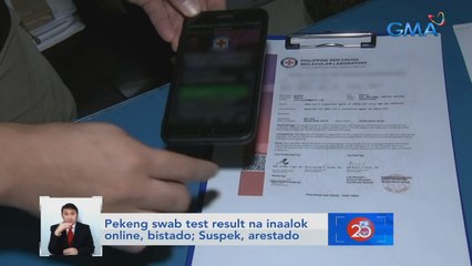 Pekeng swab test result na inaalok online, bistado; Suspek, arestado | Saksi