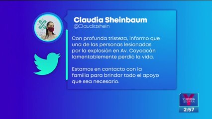 Muere uno de los heridos tras explosión en edificio de Av. Coyoacán