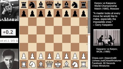 Kasparov beats Karpov after a terrible blunder 1985