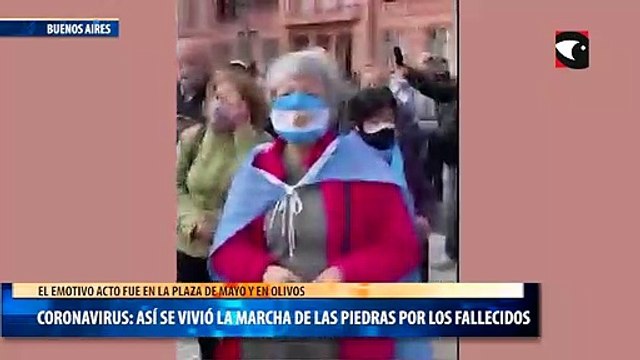 Coronavirus así se vivió la marcha de las piedras por los fallecidos