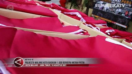 Polresta Malang Kota Bagikan 1.000 Bendera Merah Putih