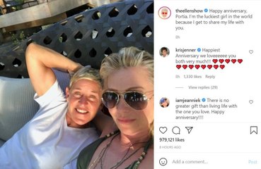 Ellen DeGeneres marks anniversary with Portia de Rossi