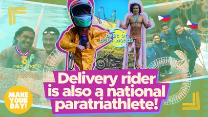 Delivery rider is also a national paratriathlete! | Make Your Day