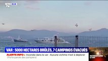 Incendies dans le Var: les images des Canadair qui se ravitaillent dans le golfe de Saint-Tropez