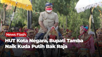 HUT Kota Negara, Bupati Tamba Naik Kuda Putih Bak Raja