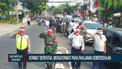 Peringatan HUT ke-76 RI, Sejumlah Pengendara di Jalan Raya Ikut Hormat Serentak