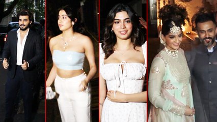 Descargar video: Rhea Kapoor Wedding Party: Janhvi, Sonam, Khushi Kapoor Look Hot