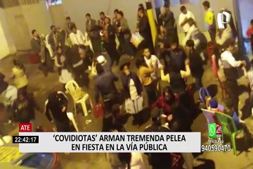 Ate: 'Covidiotas' arman tremenda pelea en una fiesta en plena vía pública
