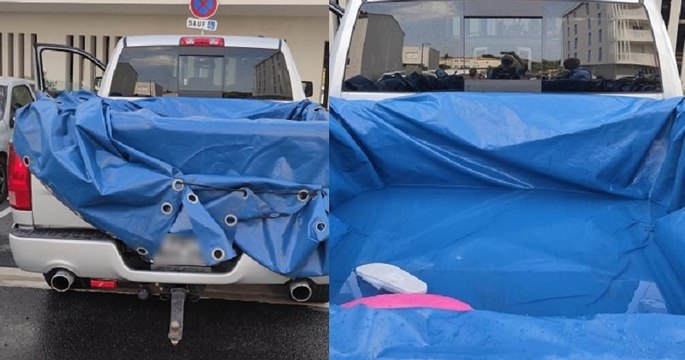 Hérault : un homme interpellé car il transportait une piscine aménagée dans son pick-up avec des baigneurs