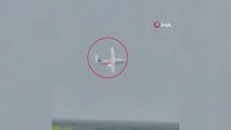 Rusya'da 3 kişinin bulunduğu askeri nakliye uçağı düştüUçağın yere çakıldığı anlar kamerada