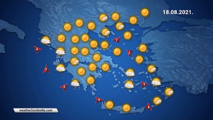 Η πρόγνωση του καιρού για την Τετάρτη 18-08-2021