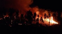 Framura (SP) - Incendio boschivo, riprese dal drone nella notte (17.08.21)