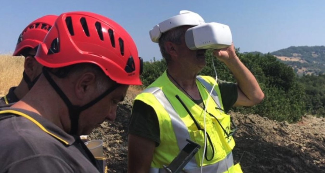 Oriolo (CS) - Incendi di vegetazione, monitoraggio con termocamere (17.08.21)