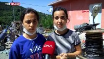 Selde kurtarılan üçüzlerin yaşadıkları korku kamerada