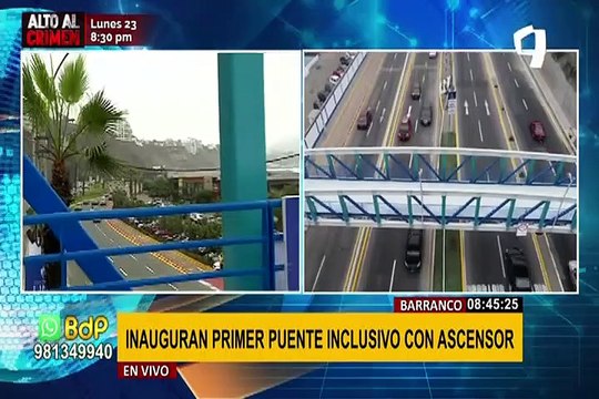 Barranco: inauguran primer puente peatonal inclusivo con ascensor