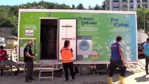 Son dakika gündem: KASTAMONU - Sel felaketinin yaşandığı Bozkurt'ta mobil hijyen araçları vatandaşlara hizmet veriyor
