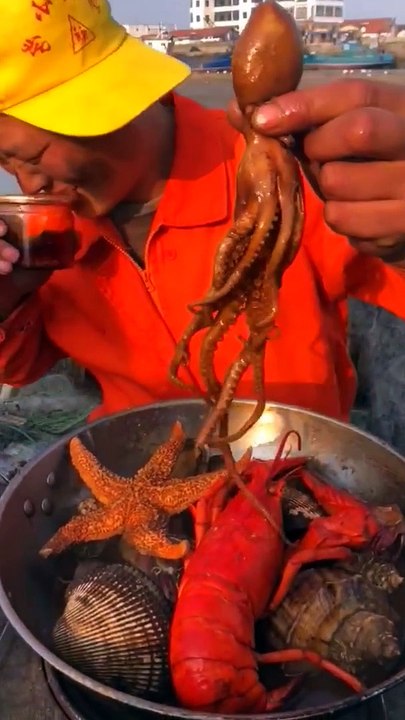 SPICY SEAFOOD | SQUID OCTOPUS SUPER NICE EATING |  أصوات الأخطبوط ال | #shorts #80