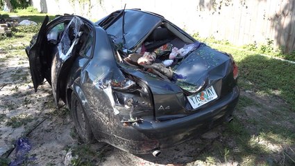 Man survives tree crushing his car as Fred makes landfall