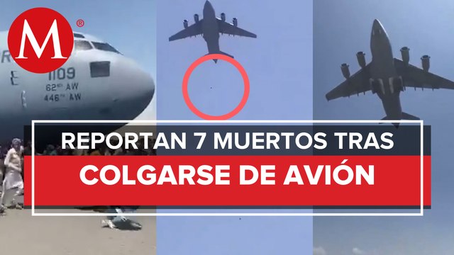 Afganos se cuelgan de aviones para huir de talibanes