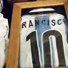 Messi Presenting Gifts To Pope Francis