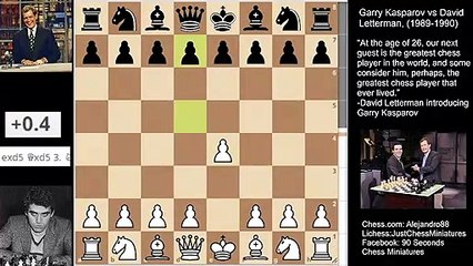 Kasparov effortless victory against David Letterman (1989 - 1990)