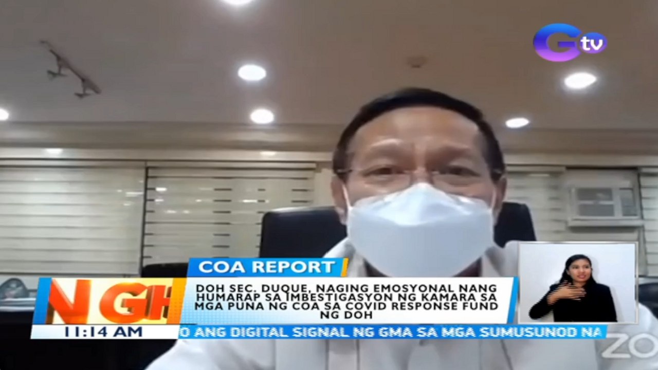 DOH Sec. Duque, naging emosyonal nang humarap sa imbestigasyon ng kamara sa mga puna ng coa sa covid response fund ng DOH | BT