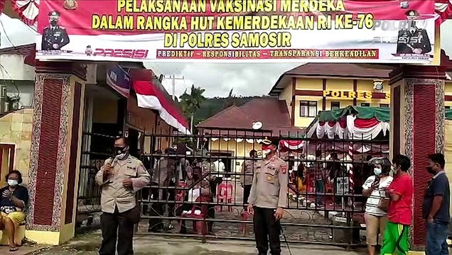 Kapolres Samosir Tinjau Vaksinasi Merdeka Dosis II