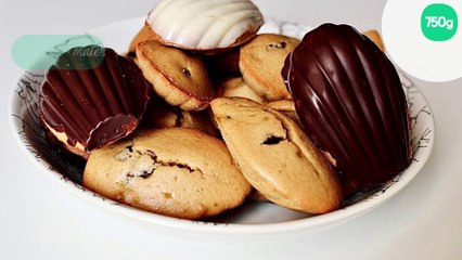 Madeleines sans beurre fourrées au chocolat