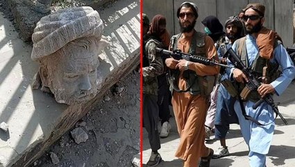 "Kimseden intikam almayacağız" diyen Taliban militanları, yıllar önce öldürdükleri siyasi liderin heykelini yıktı