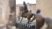 BJP protest vandalising Maharaja Ranjit's statue in Pak