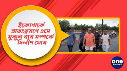 ইকোপার্কে প্রাতঃভ্রমণে এসে মুকুল রায় সম্পর্কে  দিলীপ ঘোষ সাংবাদিকদের মুখোমুখি | Oneindia Bengali