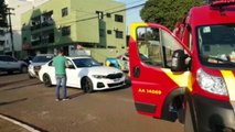 Condutora de BMW se envolve em acidente no cruzamento da Rua Fortaleza com a Castro Alves